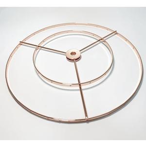 RISEON Lamp shade Frame with hanging holes, DIY Lamp shade Wire Ring Support Hanging E27 Chandelier Frame Harp Lamp Shade Bracket,Make DIY Shell Bead Table/Floor/Pendant Lamp (Rosegold)