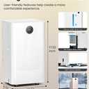 COWSAR 25 Pint Dehumidifier for Home and Basement 1200 Sq. Ft, Quiet 38dB Portable Dehumidifier for Bedroom Bathroom RV, Small Dehumidifiers with Continuous Drain Hose, 2L Tank, Smart Display