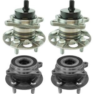 TRQ 2 Piece Wheel Bearing & Hub Assembly Set Compatible with 2010-2015 Toyota Prius 2012-2015 Prius Plug-In