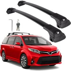 Roof Rack Cross Bars Compatible with Toyota Sienna 2010-2020, 260lbs Heavy Duty Lockable Aluminum Roof Rails Crossbars Cargo Bars Canoe Rooftop Luggage