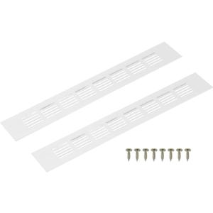 uxcell Rectangle Ventilation Grille, Aluminum Alloy Mesh Air Vent Cover Louvered Ventilation Cover with Mounting Screws for Cabinet Wardrobe Shoe Closet (350x50mm/14"x2", White)