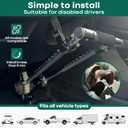 Hand Controls for Disabled Drivers, Portable Handicap Driving Hand Controlled Drive Assist for Injured, Left or Right Hand Both Available, Adjustable Length with Storage Bag