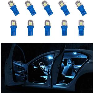 Ohleats 10PCS Car Interior LED Light Bulb, T10 5050 LED Light Bulb for Auto Interior, High Brightness Led Bulb Replacement for Dashboard Dome Map Door License Plate Lights (Ice Blue)
