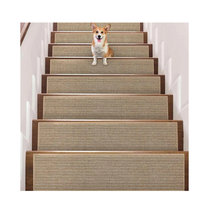 Seloom 9" x36" Stair Treads Non Slip Carpet for Wooden Steps Indoor, Peel and Stick Extra Wide Stair Tread Step Pads with Reusable Adhesive for Dogs Kids Elders, Machine Washable, 15 Pack, Beige