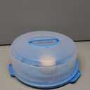 12 Inch Large Cake Carrier with Lid and Handle for 12" Round 7" High Cake Adjustable Plastic Pies Carrier Portable Cupcakes Transport Container for Cookies Pizza and More(Blue)