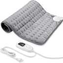 24"X20" Electric Heating pad with 6 Heat Settings, Auto Shut Off, Silver Gray Dry Electric Heating for Back Neck Knee Arms Legs Shoulder Heat Pads for Christmas Birthday Father's Day Mother's Day