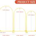 Wedding Arch Backdrop Stand Wedding Balloon Stand Frame Set of 3 (7.2FT,6.6FT,6FT) Gold Metal Backdrop Arch Stand for Wedding Ceremony Birthday Party Baby Shower Graduation Ceremony Decoration