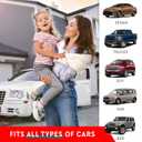 Helteko Car Seat Protector - 2 Pack Car Seat Cover for Child Carseat with Thickest Padding, 600D Oxford, Waterproof & Durable Fabric, Non-Slip Back, 2 Mesh Storage Pockets, Black