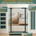 AiWMGL 40.55" Tall, 45.86-53.74 Inch Wide, 1.37" Ultra Narrow Spacing Dog Pet Baby Gate Indoor for Doorway Hallway, Pressure Mounted 46 47 48 49 50 51 52 53 Inches Wide Black