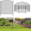 16 Panels No Dig Garden Fence, 32in x 38.6ft Decorative Dog Fence Outdoor for Yard, Tall Animal Barrier Fence Rustproof Metal Wire Garden Edging Border, Temporary Fence for Outdoor, Patio