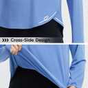 baleaf Women's Long Sleeve Workout Shirts with Elastic Thumb Loop (Blue)