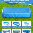 Inflatable Pool Cover Rectangle for 120 x 72, 130 x 72, 145" x 74" Pool, Secure Elastic Edge & Drawstrings 10' x 7' Rectangular Pool Covers for Above Ground Pools
