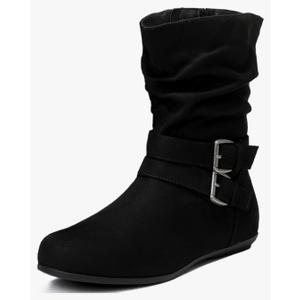 Luoika Women's Wide Width Low Heel Side Zipper Ankle Boots 9 wide