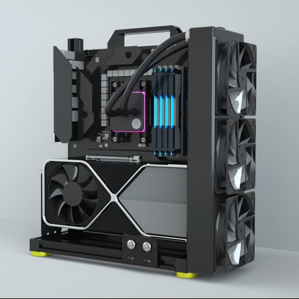 PC Creative Assembly Frame Test BenchOpen Air Frame Case, DIY Computer Motherboard Case Rack, ITX ATX MATX/EATX Open Aluminum Frame Chassis (EATX)