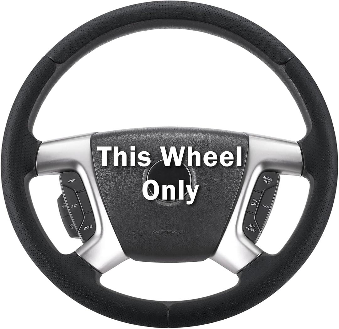 Steering Wheel Cover for Chevy Silverado 1500 GMC Sierra 1500 2007-2013/2500 3500 Chevrolet Tahoe Suburban Yukon (Yukon XL) 2007-2014/ Traverse 2009-2017/ GMC Sierra 2500HD 3500HD 2008-2014