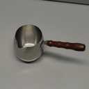 Turkish Coffee Pot 20oz/600ml with Wooden Handle, 18/8 Stainless Steel, Cezve Ibrik Briki Stovetop Warmer for Milk Butter Chocolate Melting, Greek Arabic Coffee Maker, Maple Syrup & Sauce Heating Pan