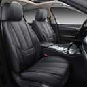 Coverado Seat Covers Full Set, Black Seat Covers for Cars 5 Seats, Car Seat Protector, Waterproof Nappa Leather Car Seat Cushion, Front and Rear Car Seat Cover Fit for Most Sedans SUV Pick-up Truck