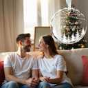 Just Married Gifts First Christmas Married Ornament 2025, Mr and Mrs Gifts for Couples, Glass Keepsake Wedding Christmas Ornament 2025 with Ribbon and Box