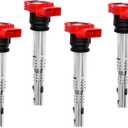 Ignition Coil Pack Set of 4 Compatible with Audi A4 A6 Q7 R8 S4 S5 TT Volkswagen Passat Golf GTI & More Replaces# 06E905115E, 06E905115F, UF529, 06E905115A, 06E905115C