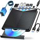 Dainty 7-in-1External Blu ray Drive Read/Write with Bluray Burner USB 3.0 and Type-C Compatible with/Windows7-11 Mac OS Support for BD/DVD/CD Drive, Windows 7-11 & Mac, PC-Compatible, M-DISC(Black)