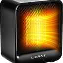 Lerat Space Heater, Portable Mini Heater for Indoor Use, 500W Fast Heating Small Desk Heater with Overheating & Tip-Over Protection, Lightweight Electric Heaters for Office, Home, Camping (Black)
