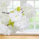 Indoor Cherry Blossoms Tree White Artificial Cherry Blossom Tree 6FT Faux Bedroom Trees for Home Christmas New Year Decor