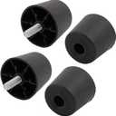 4Pcs 60mm Home hardware x 50mm M10 Threaded Black Round Plastic Base Leveling Foot Furniture Sofa Glide Model:77as245qo748 