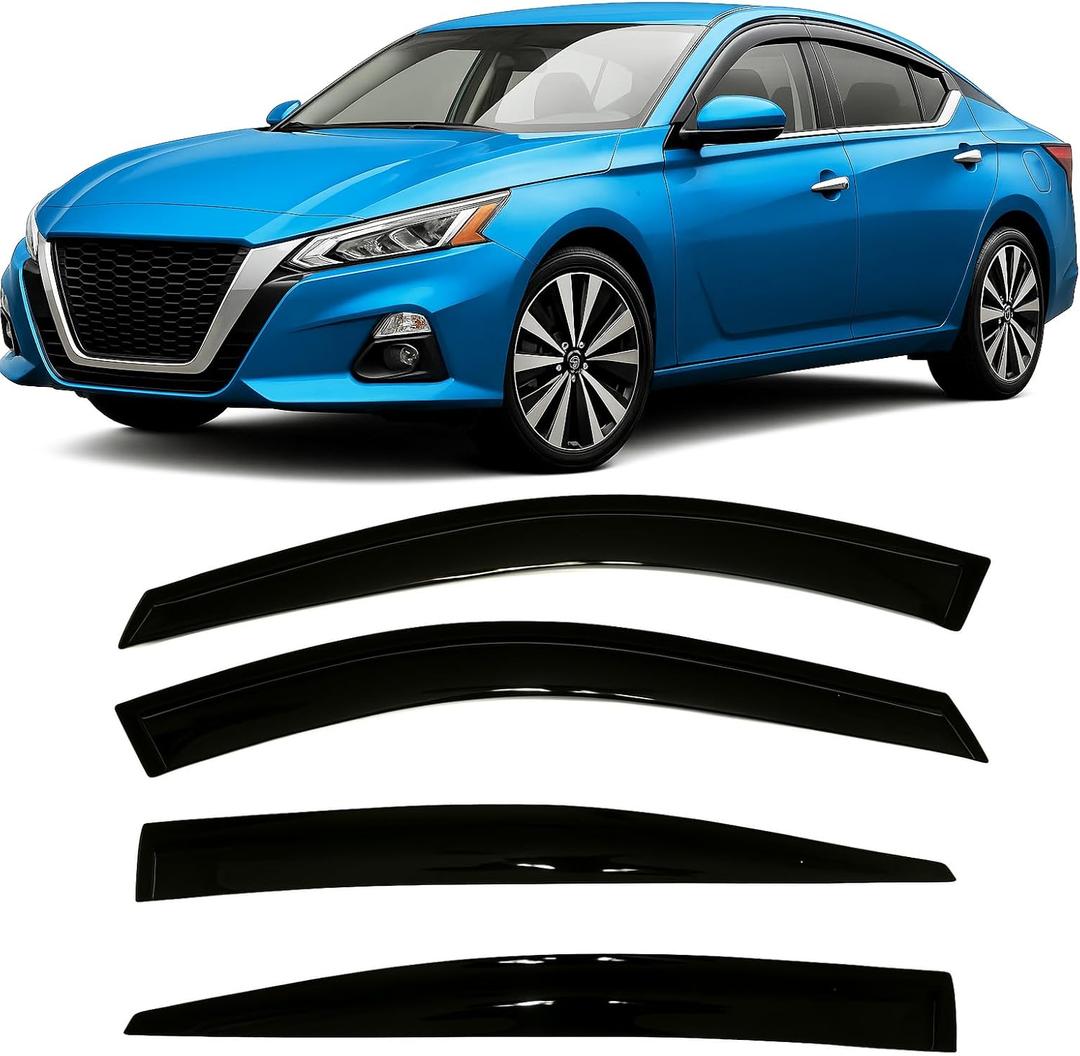 2019-2025 Tape-On Rain Guards for Nissan Altima Side Window Visor Deflectors Extra Thick Vent Shades S SR SV SL L34 2019 2020 2021 2022 2023 2024