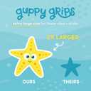 Glo Pals Glow-in-The-Dark Grips Bathtub Stickers for Kids  8 Extra Large Non-Slip Bath Stickers & Fun Anti-Slip Tub Decals  Textured Bath Grips for Kids Bathroom Safety - Guppy