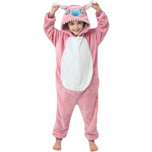 Kids Onesie Animal Costume Christmas Costumes Unisex One Piece Cosplay Suit for Boys and Girls (Pink)