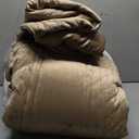 BOV Luxury California King Comforter Set 120"x120",Oversized King Quilt Coverlet with 2 Shams - Ultra Soft Velvet Bedspread All Season (Khaki, California King)