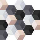 Tegeme Black 16 Pcs 6.7 x 5.9 Inches Hexagon Felt Cork Board Tiles for Walls Back to School Self Adhesive DIY Hexagon Wall Panels Notice Bulletin Board for Office Home Stickers Photos Display
