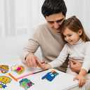 48PCS Fathers Day Crafts for Kids: Make Your Own Father's Gifts Bulk, DIY Coloring Magnets for Father, Magnetic Refrigerator Fridge Cruise Door Decorations(Markers Not Included)