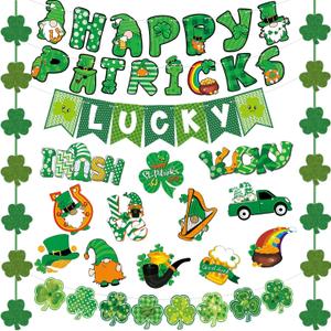 St Patricks Day Decorations for Office Pre-Assembled St Patricks Day Banner Garland Saint Patricks Day Decorations St Patricks Day Party Decorations St Patricks Day Hanging Decorations Accessories