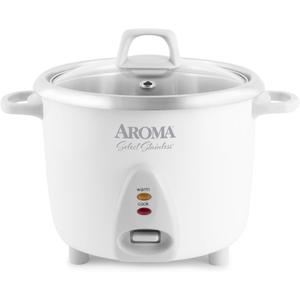 Aroma Housewares Select Stainless Rice Cooker & Warmer with Uncoated Inner Pot, 14-Cup(cooked) / 3Qt, ARC-757SG