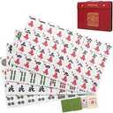 Aceshmir Mahjong Tile Set, 146pcs Chinese Mahjong Set Quality Mah Jong Tiles with Exquisite Storage Box Easy to Carry, Instructions Include Mah Jongg Sets for Family & Friends Gatherings