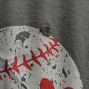 Baseball Shirt Women Baseball Heart Tee Shirts Baseball Mom Tshirt Game Day Casual Crew Neck Short Sleeve Tops (Medium, Grey)