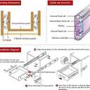Drawer Slides, 11 Inch Full Extension 3 Section Ball Bearing Side Mounted Drawer Slider for Cabinet Kitchen Furniture 2 Pack (11 inch, Silver)