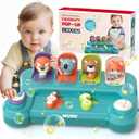 usrela Cause and Effect Toys for 1 Year Old Boy Girl, Baby Musical Toys 12-18 Month, Interactive Pop up Animal Toy for 12-24 Month Old, STEM Birthday Gift for Toddler Toys Age 1-2