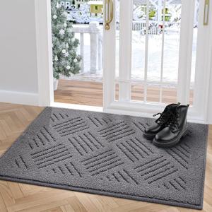 JEEDOVIA Door Mat Indoor Mat, Entryway Rug Door Mats 36”x59” NonSlip Rubber Backing, LowProfile Entrance Rugs, Absorbent Resist Dirt Doormats Machine Washable Inside Floor Door Mat,Grey