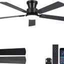 NKPU 52 Inch Low Profile Ceiling Fans with Lights, Black