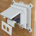 Recessed Outlet Box, DBHS1W-1 Low Profile Electrical Outlet Boxes, Wall Plate Kit for New Vinyl Siding, Enclosed Weatherproof Pack with Duplex & Decorator Style Covers, 1-Gang, Horizontal, White