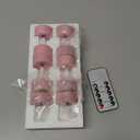 Eywamage Pink Flameless Wax Tealights with Remote Batteries, Flickering LED Tea Votive Candles Spring Easter Home Decor Set of 10