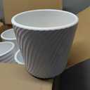 Plant Pots - 5.5 Inch Cylinder Ceramic Planters with Connected Saucer, Pots for Succuelnt and Little Snake Plants, Set of 4, White