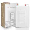 MOES Zigbee Smart Switches 4 Gang, No Neutral Wire, Require MOES Zigbee Hub, Inteligente Single Pole Light Switch, Compatible with Alexa Google Assistant, Support Tuya Smart Life (White)