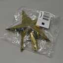 DERAYEE Christmas Tree Topper Star, 7.9 Inch Gold Christmas Star Treetop Christmas Star Tree Topper Ornament for Xmas Tree Holiday Decorations