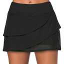 Aleumdr Women's Waistband Layered Swimdress Ruffle Swim Skirt Swimsuit Bottom XL