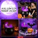 Halloween Decorations Indoor with Witches Cauldron and Diffuser, Witches Cauldron Large Outside, Black Plastic Cauldron Large for Home Table Mantel Kitchen Room