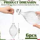 Sumind 6 Pcs 5.8" Glass Christmas Ornaments Hand Blown Glass Ornaments Crystal Balls DIY Clear Hanging Decorations with Metal Hook for Winter Xmas Tree Window Elegant Luxury Decor Gift(Swirl Style)