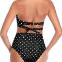 Tempt Me Women Two Piece Swimsuit High Waisted Bikini Halter Vintage Retro Bathing Suit Push up Swimwear (Black, L)